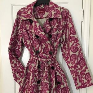 Merona Paisley Trench Raincoat